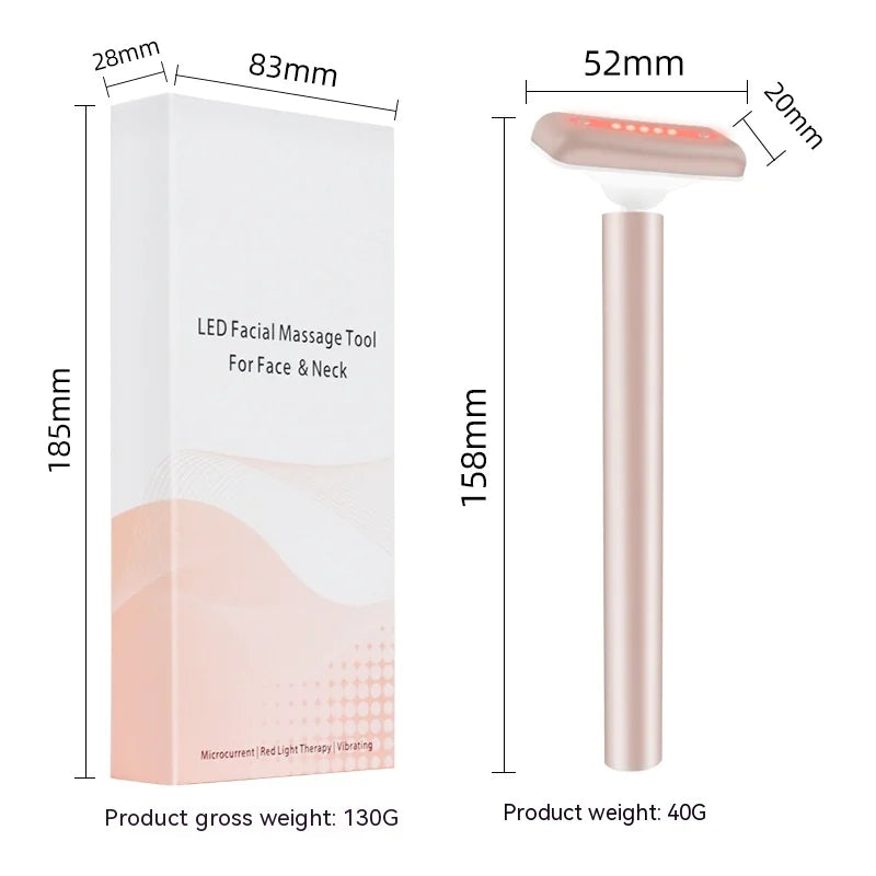 4-in-1 LED Facial Wand with EMS & Red Light Therapy