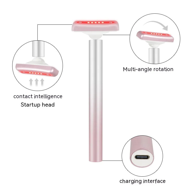 4-in-1 LED Facial Wand with EMS & Red Light Therapy