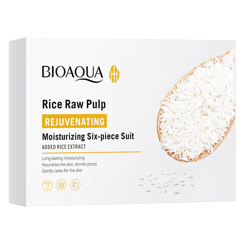 BIOAOUA Rice Skincare Set - 6 Pieces (Cross-Border Trade)