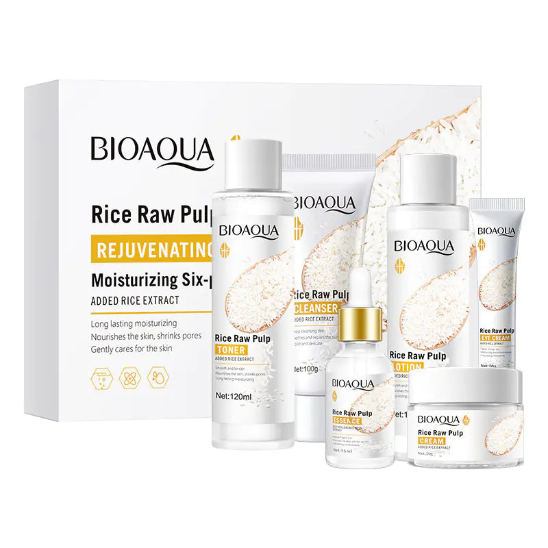 BIOAOUA Rice Skincare Set - 6 Pieces (Cross-Border Trade)
